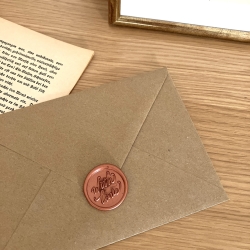 3 Wachssiegel Briefsiegel • with love • rosé-gold bronze