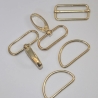 Set 40 mm gold Karabinerhaken Schieber D-Ringe Taschenzubehör
