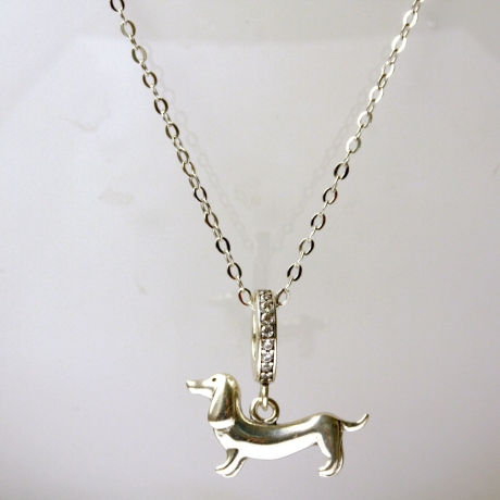 Halskette Sterlingsilber Dackel Hund Kette 