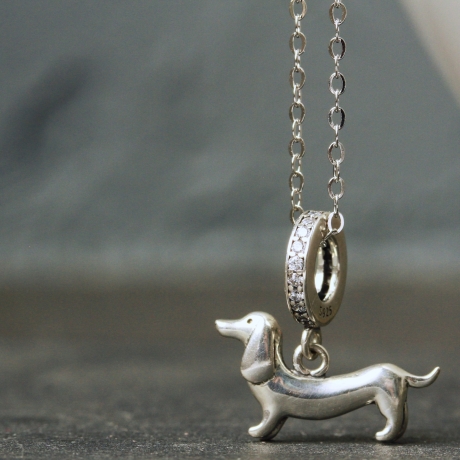 Halskette Sterlingsilber Dackel Hund Kette 