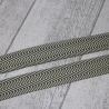 Gurtband Fischgrät khaki & natur doppelt Zickzack 38 mm