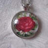 Cabochon-Anhänger mit Kette Motiv Rose Anne