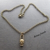 Herrenkette kurz Skull Totenkopf bronzefarben Skullkette Kette