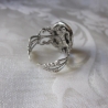 Silberfarbener Ring Blumen Motiv Fleurs