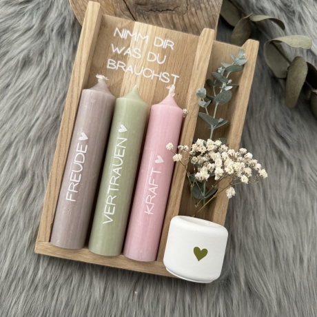Kerzenset „nimm dir was du brauchst“, Geschenkset