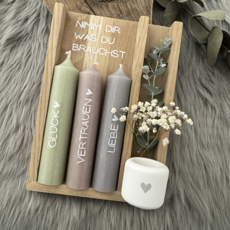 Kerzenset „nimm dir was du brauchst“, Geschenkset