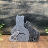 Katzenfamilie (handgefertigt) aus Natursteinen/Sand/Harz