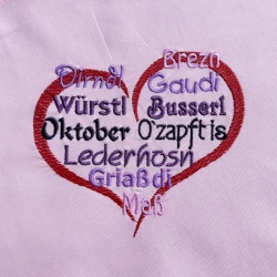 Festherz 3x Stickdatei Wortwolke Oktober Dirdl Brezn Ozapft is