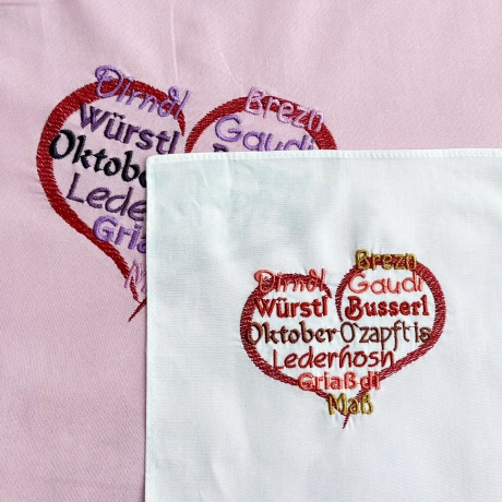 Festherz 3x Stickdatei Wortwolke Oktober Dirdl Brezn Ozapft is