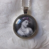 Cabochon Anhänger mit Kette Porträt Frau Marquise