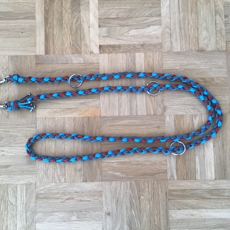 „Farblich schick“ geflochtene Paracord-Hundeleine verstellbar