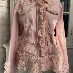 Jeansjacke Boho Romantik Taschenwerk Größe 42 44 46