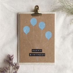 Happy Birthday • Karte zum Geburtstag mit Umschlag Luftballons