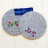 Miniranke Blatt 3x Stickdatei kleine Satin Ranke mit Blättchen