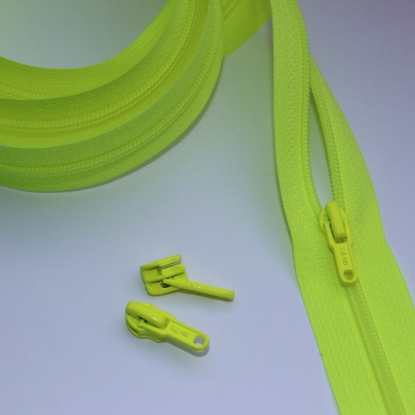Reißverschluss 3mm neongelb + Zipper neon-gelb