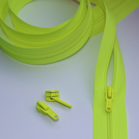 Reißverschluss 3mm neongelb + Zipper neon-gelb