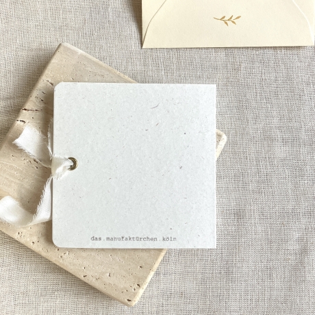 Kranz • Quadratische Klappkarte mit Seidenband & Umschlag