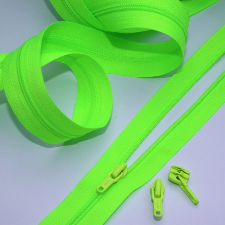 Reißverschluss 3mm neongrün HELLER TON + Zipper neon-grün