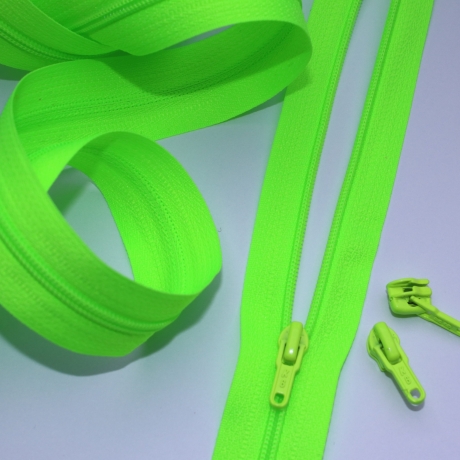 Reißverschluss 3mm neongrün HELLER TON + Zipper neon-grün