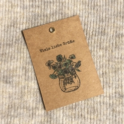 Viele liebe Grüße • Mini Karte Geschenkanhänger • Blumen