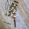 Bettelkette Kette lang braun bronzefarbig Perlen Perlenkette