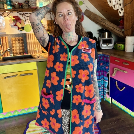 Teddyweste Größe L Oversize lang 