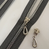 Reißverschluss silber + Zipper 5mm Knochen-Reißverschluss