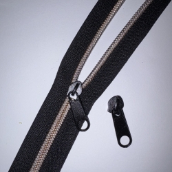 Reißverschluss rosegold + Zipper schwarz 5mm Metall