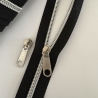 Reißverschluss schwarz / silber + Zipper 5mm Metall