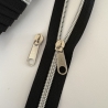 Reißverschluss schwarz / silber + Zipper 5mm Metall