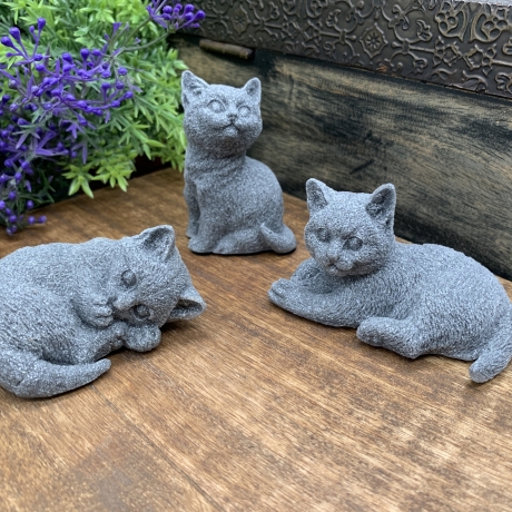 Katzen-Trio Pfötchenbande 3er-Set handgefertigt