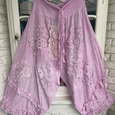 Hosenrock Größe 38 bis 54 Rosa handgefärbt neu handgefertigt