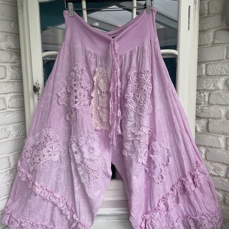 Hosenrock Größe 38 bis 54 Rosa handgefärbt neu handgefertigt