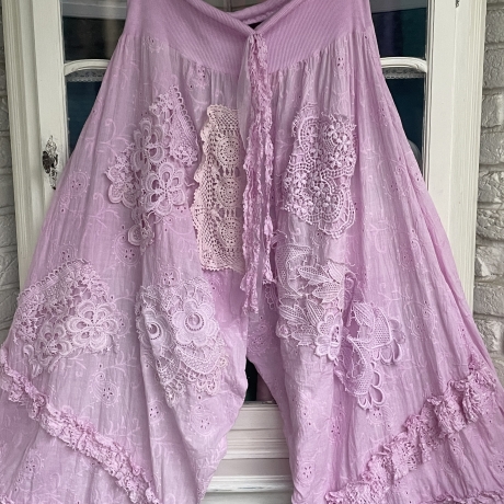 Hosenrock Größe 38 bis 54 Rosa handgefärbt neu handgefertigt