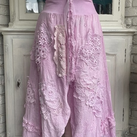 Hosenrock Größe 38 bis 54 Rosa handgefärbt neu handgefertigt
