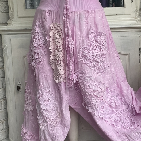 Hosenrock Größe 38 bis 54 Rosa handgefärbt neu handgefertigt