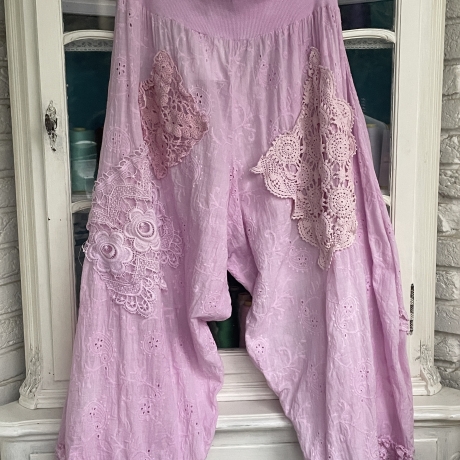 Hosenrock Größe 38 bis 54 Rosa handgefärbt neu handgefertigt