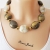 Statement Kette braun creme goldfarben Collier Perlen