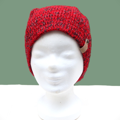 Mütze gehäkelt mit Kunstfell Bommel Beanie Häkelmütze Geschenk