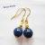 Edelstein Ohrhänger Lapislazuli Perlen blau goldfarben