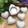 Handgefertigtes Deko Set Pure Heart aus Glas und Harz