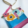 Handmade Handtasche bunt Blumen Umhängetasche pink petrol kaufen 