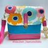 Handmade Handtasche bunt Blumen Umhängetasche pink petrol kaufen 