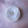 Braut Haarklammer Stoffblume Weiß Klammer Chérie