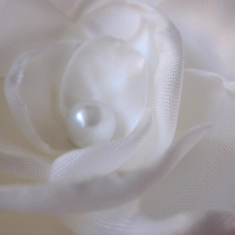 Braut Haarklammer Stoffblume Weiß Klammer Céleste