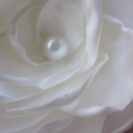 Braut Haarklammer Stoffblume Weiß Klammer Céleste