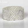 Miyuki-Delica-Glasperlen-Bandring in Silber, Peyote-Stitch