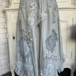 Hosenrock Größe 34 bis 46 rauchblau handgefärbt neu handgefertigt