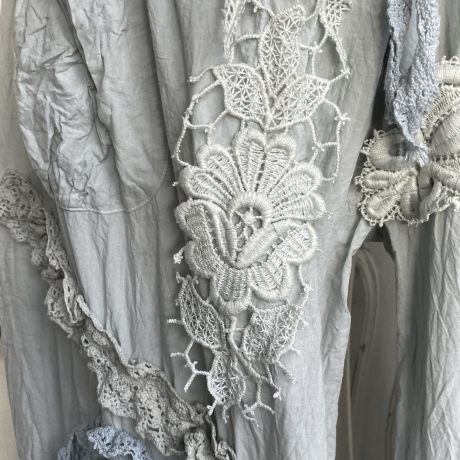 Hosenrock Größe 34 bis 46 rauchblau handgefärbt neu handgefertigt