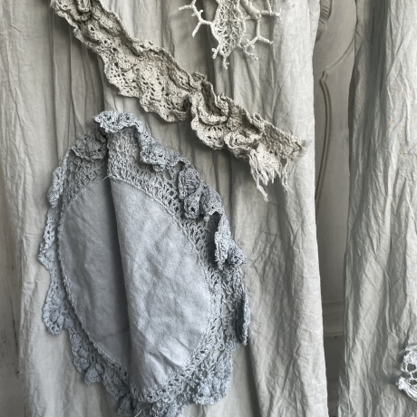 Hosenrock Größe 34 bis 46 rauchblau handgefärbt neu handgefertigt